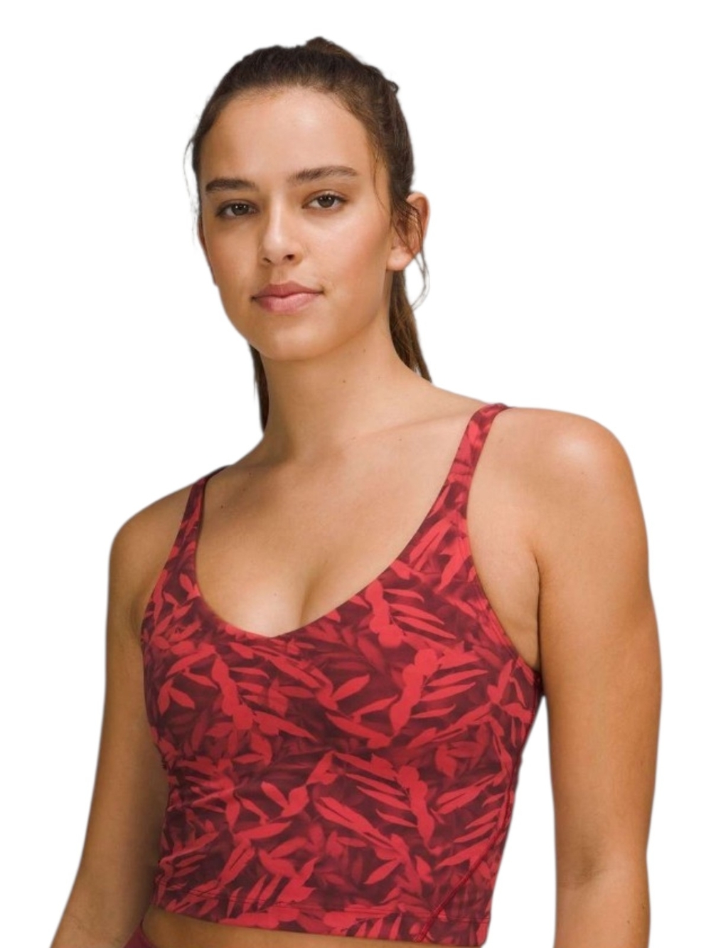 🌟Lululemon Align Cropped Tank TopSpray Leaf Fireside Red Multi